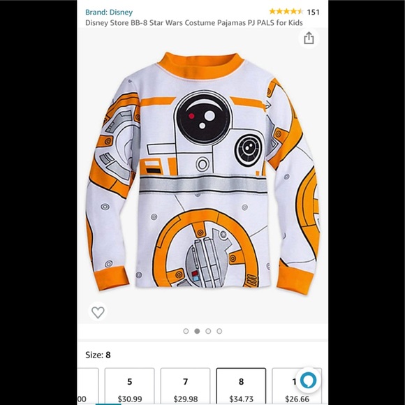 Disney Store Boys Starwars PJs BB8 - Picture 2 of 7